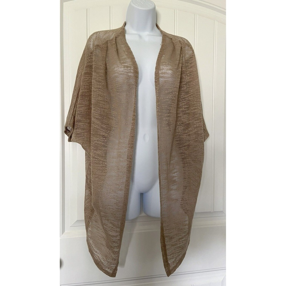 Heart Hips‎ Women's Cardigan Brown S Small Short Sleeve Lightweight Breathable